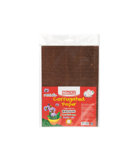 Carton gofrat Metalizat 260gr/m2 A4, 5 buc, Maro